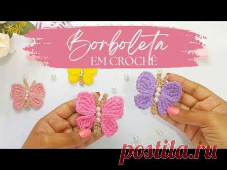 🦋 Borboleta para aplicação em Crochê. Por ‪@VanessaMarcondes‬