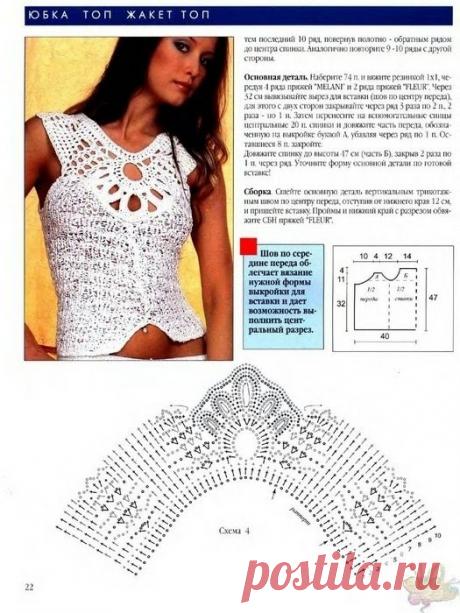 Кокетка для комбинирования с тканью со схемой (крючок) | Дневник Иримед