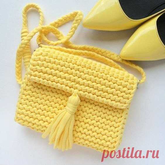 Красивейшая и при этом простейшая сумочка из пряжи спагетти: цвета и идеи — Сделай сам, идеи для творчества - DIY Ideas