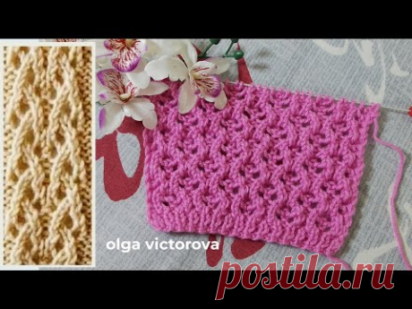 КАКОЙ ЖЕ ОН КРАСИВЫЙ! ЯПОНСКИЙ АЖУРНЫЙ УЗОР СПИЦАМИ 1107 Узоры спицами KNITTING PATTERNS