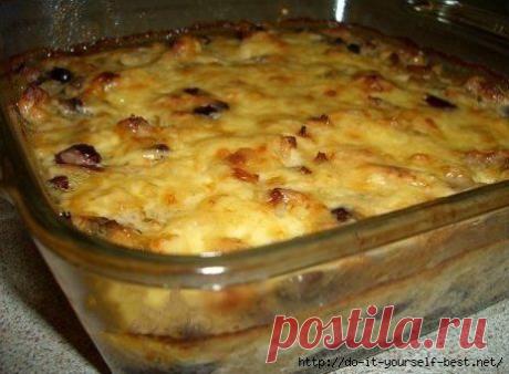 Жульен с курицей и грибами