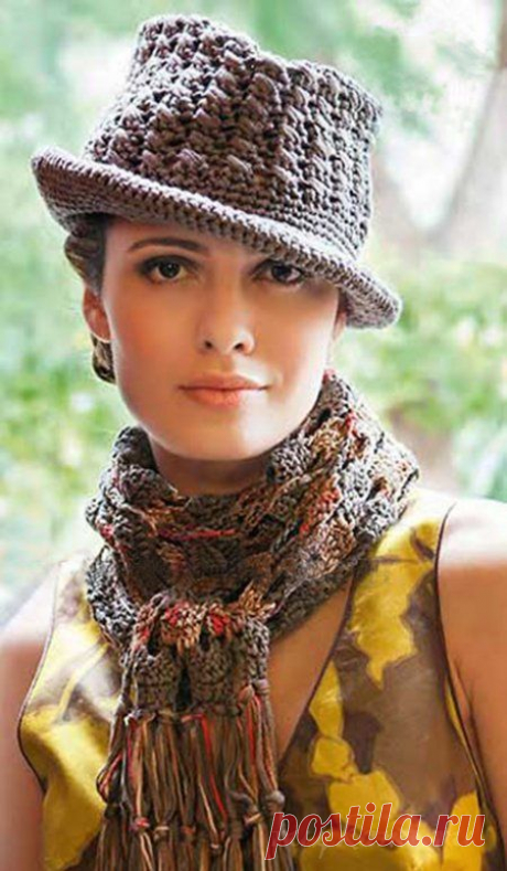 Вязаный шарфик и шляпка крючком » Сайт &quot;Ручками&quot; - делаем вещи своими руками