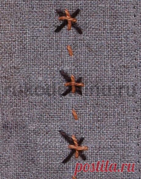 Узор " звездочка". Техника вышивки. Мастер-класс.