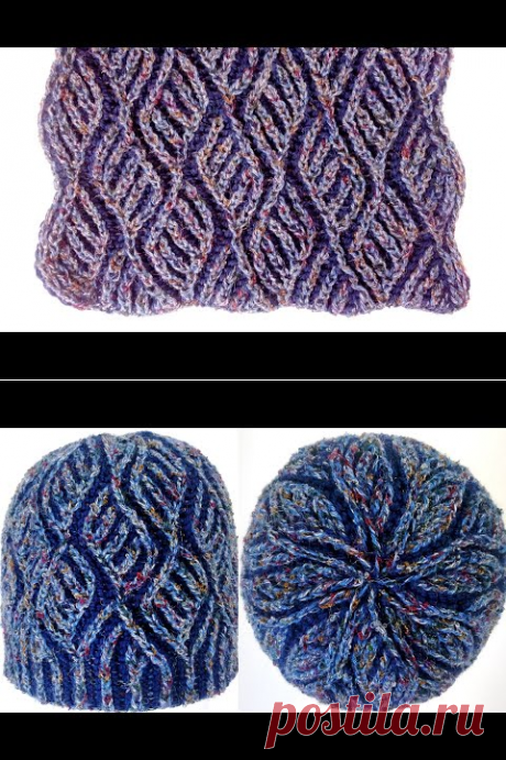 Brioche knitting *Diamonds scarf* knitting patterns - YouTube