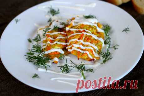 ​Овощные оладьи с адыгейским сыром и оливками