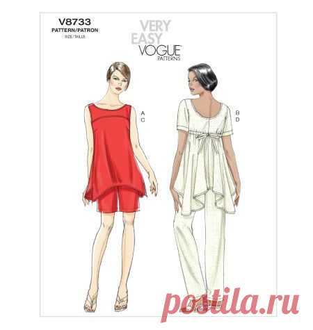 V8733 | Misses' Tunic, Shorts and Pants | View All | Vogue Patterns