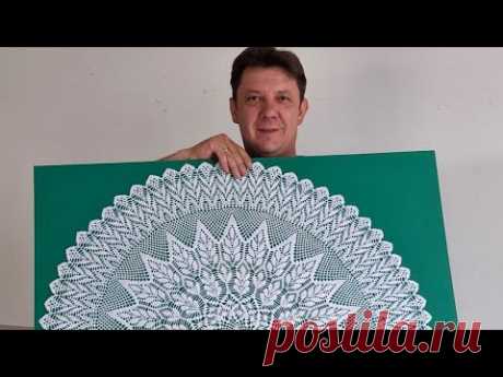 Скатерть крючком. Первая часть.  #Скатерть  #крючок  #пряжа