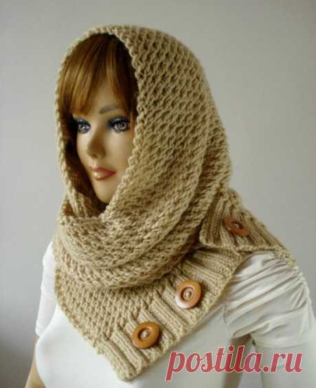 KNITTING PATTERN HOODED Cowl Scarf LouLou Hood Scarf Cowl | Etsy
