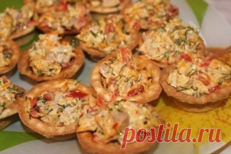 Закусочные тарталетки с копченой курицей, рецепт — Вкусо.ру