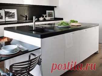 (+1) тема - Дизайн черно-белой кухни: 40 стильных монохромных интерьеров | Школа Ремонта