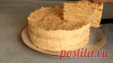 Рецепт САМОГО ВКУСНОГО ТОРТА НАПОЛЕОН - Вы будете готовить Только по этому Рецепту!
Ингредиенты на торт весом 1 кг, 18 см.
Тесто
 Сливочное масло – 215 гр.
 Яичный желток – 30 гр. (примерно 1,5 шт.)
 Мука - 280гр
 Сметана 30% - 125гр
Соль - 3гр
Коньяк - 10 мл.
Крем
Сливок 33-35% - 130гр.
Молоко - 130гр.
Яичный желток - 100гр. (около 5 шт.)
Желатин - 3гр желатина (180 Вloom)
Вода для желатина – 30 мл.
Белый шоколад – 200 гр.
Сахар – 40 гр.
Сливочное масло – 140 гр.
Приготов...