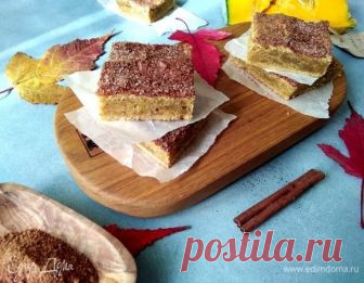 Тыквенные блонди с корицей. Ингредиенты: сливочное масло, сахар, яйца куриные