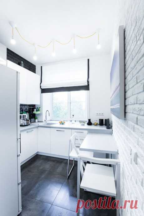Скандинавская миниатюра: белая кухня на 7 квадратах - InMyRoom.ru