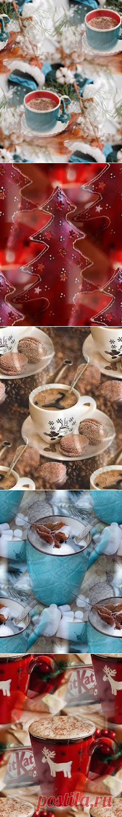 Фоны, картинки, коллажи: Кофе, сладости и новый год