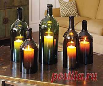 Отрежьте днища от винных бутылок, зажгите... / Handmade / handmade / Pinme.ru / Светлана Алликас