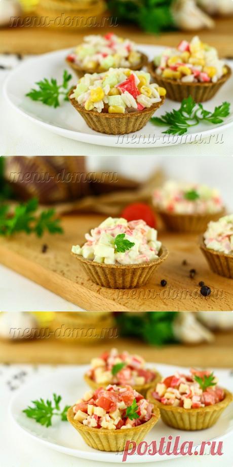 Тарталетки с крабовыми палочками (3 рецепта)