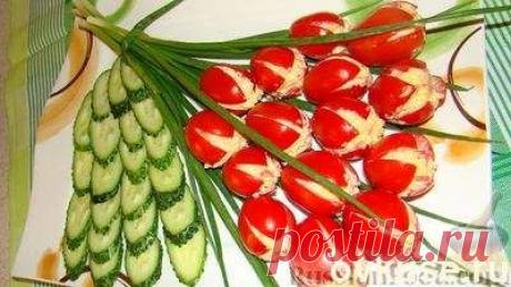 Закуска "Помидор-тюльпан" - Простые рецепты Овкусе.ру