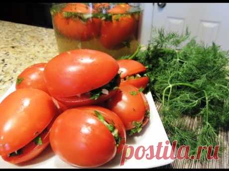 Помидоры суточные, УЛЁТНЫЕ. Маринованные с зеленью и чесноком. .