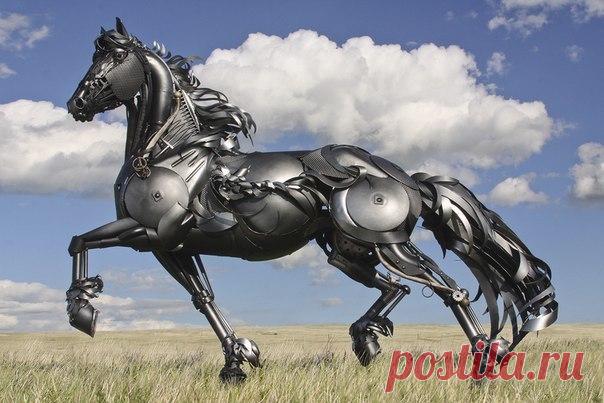 Прекрасные скульптуры из металлолома со свалок Северной Дакоты.