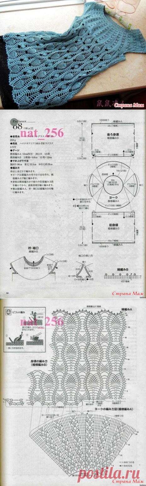 Ажурная туника с круглой кокеткой. - ВЯЗАНАЯ МОДА+ ДЛЯ НЕМОДЕЛЬНЫХ ДАМ - Страна Мам