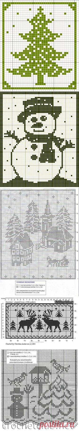 Новый год в филейной технике