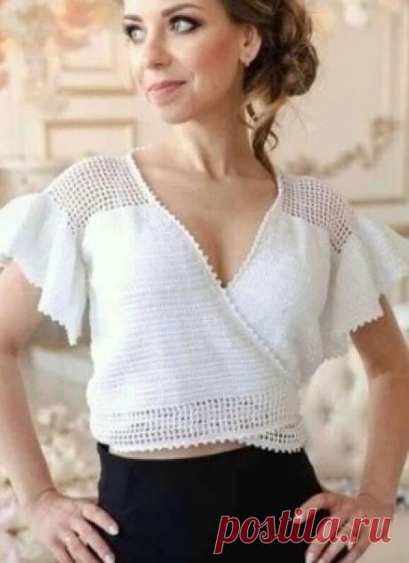 Блуза с ажурной спиной. Подборка схем.