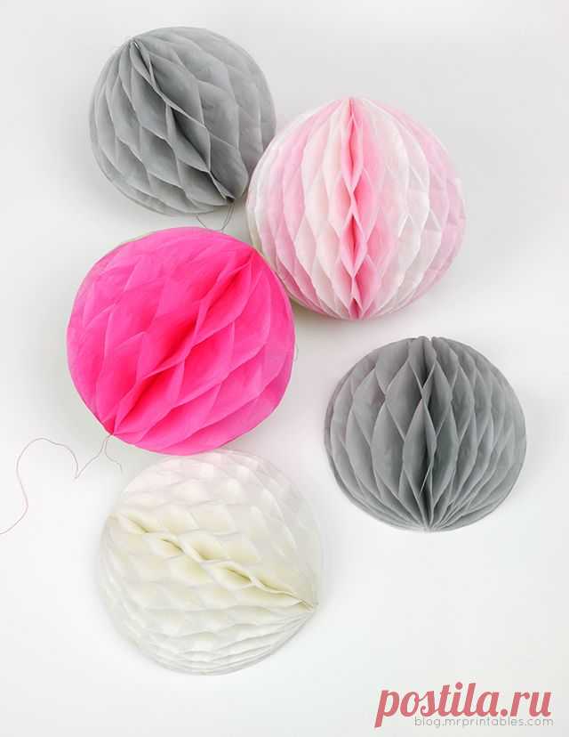 How To Make Honeycomb Pom-Poms - Mr Printables Blog