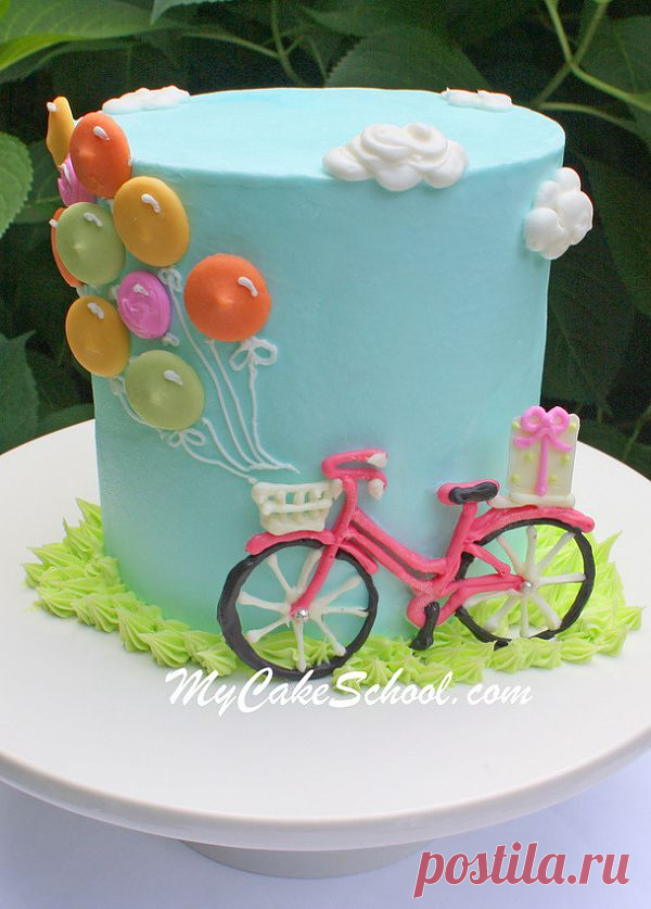 Bicycle with Balloons Cake~ A Blog Tutorial! | MyCakeSchool Blog