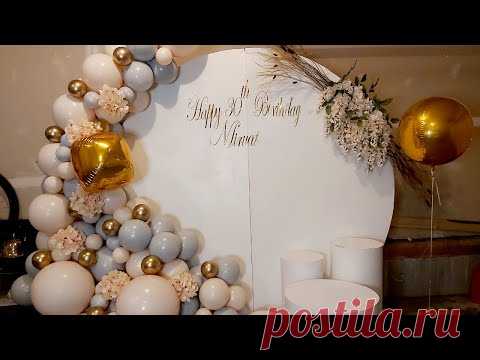 Double stuffed balloon garland DIY// Balloon garland with flowers// Setup with me