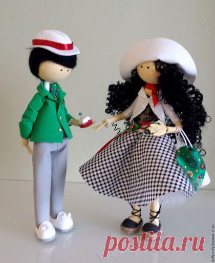 Купить Дольче Вита - черно-белый, красный, италия, пара, любовь, кукла ручной работы