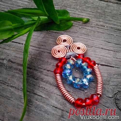 Кулон из медной проволоки в смешанном стиле / Wire Wrap, Украшения / В рукоделии