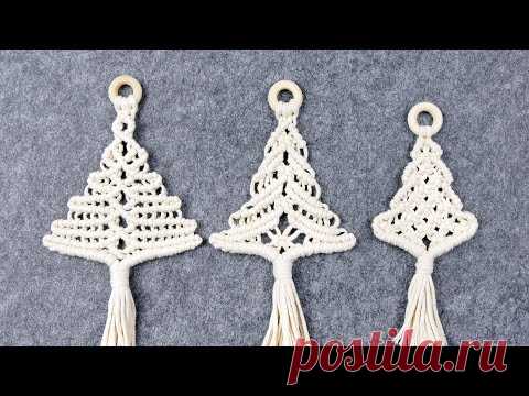 3 MACRAME CHRISTMAS TREES 🎄 ARBOLITOS de NAVIDAD 🎄 MAKRAMEE WEIHNACHTSBÄUME
