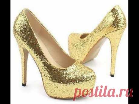 Мастер класс, как сделать золотые туфли
