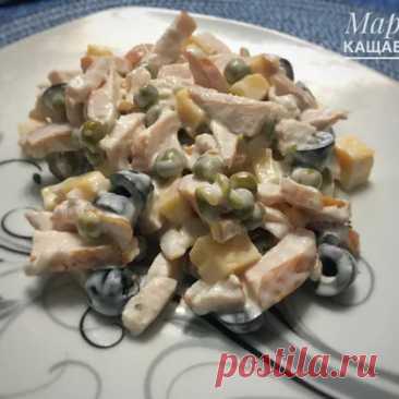 Салат «Максимус» с копчёной курицей и сыром 246 ккал рецепт с фото пошаговый от 🇷🇺🌸Марина Кащавцева ✔️👩🏻‍🍳 Амбассадор Овкусе.ру ☑️ - Овкусе.ру