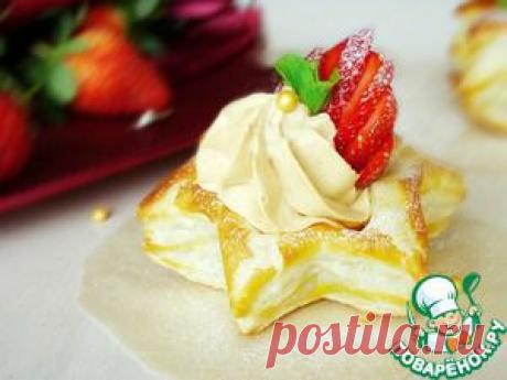 Слоеные корзиночки с карамельными сливками и клубникой - кулинарный рецепт