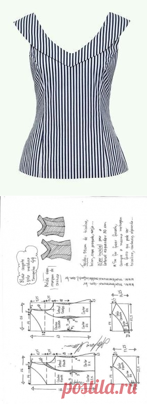 Blusa gola moldura | DIY - molde, corte e costura - Marlene Mukai