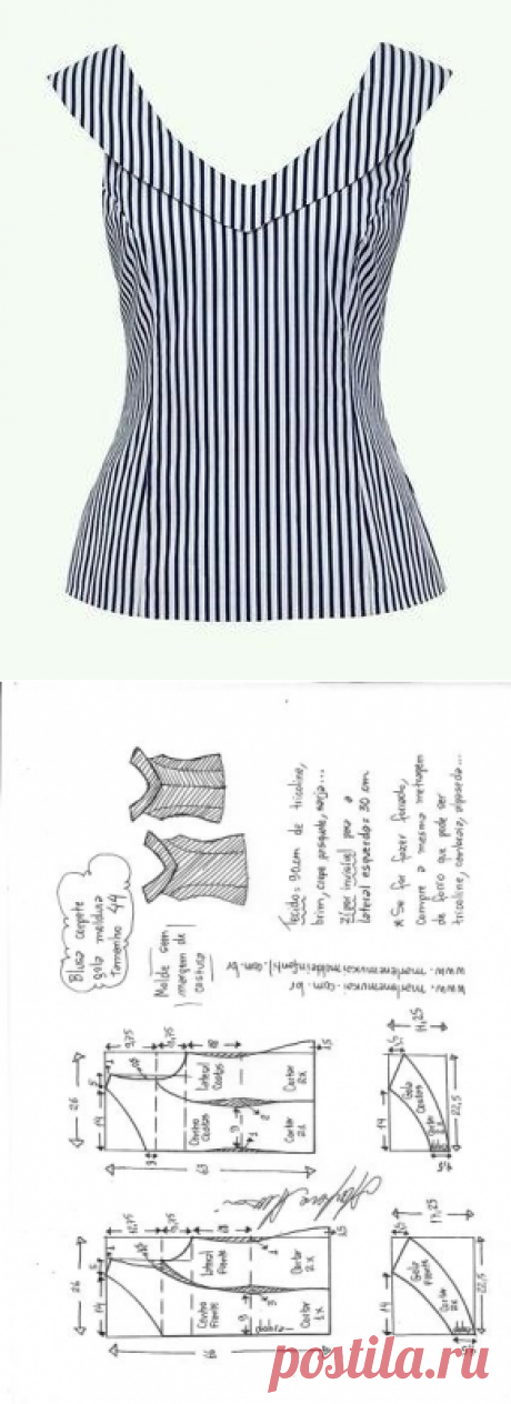 Blusa gola moldura | DIY - molde, corte e costura - Marlene Mukai