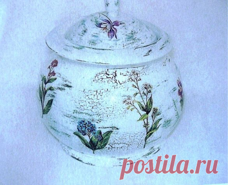 Декупаж сахарницы | Мир рукоделия