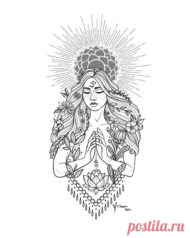 Girl Yoga Pose Meditation Vector Illustration Stock Vector (royalty