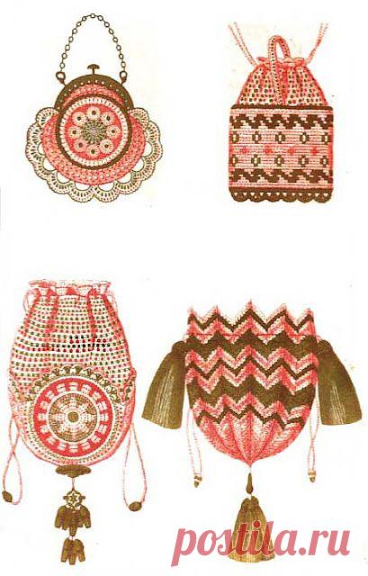 Потрясающие французские модели крючком сумка из 1855. | Вязание крючком