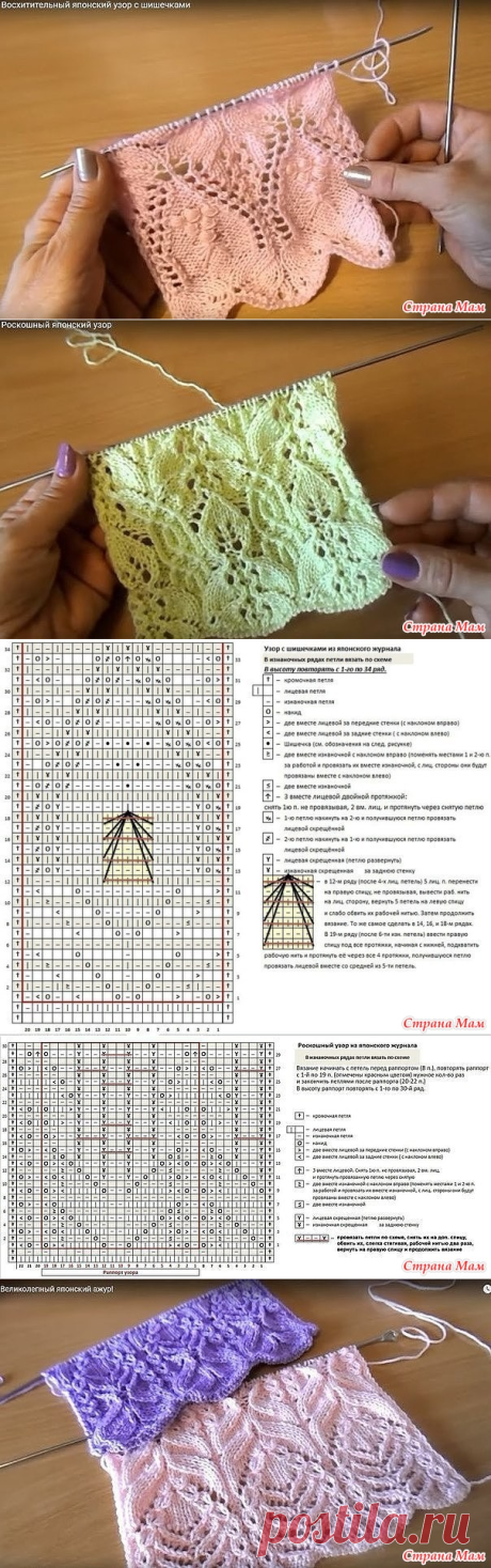 . Шикарные узоры спицами - Вязание - Страна Мам