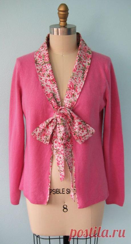 Переделка пуловера - с шелком