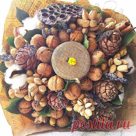 Букеты из орехов (79 фото) - пошаговые инструкции создания букетов для мужчин и женщин