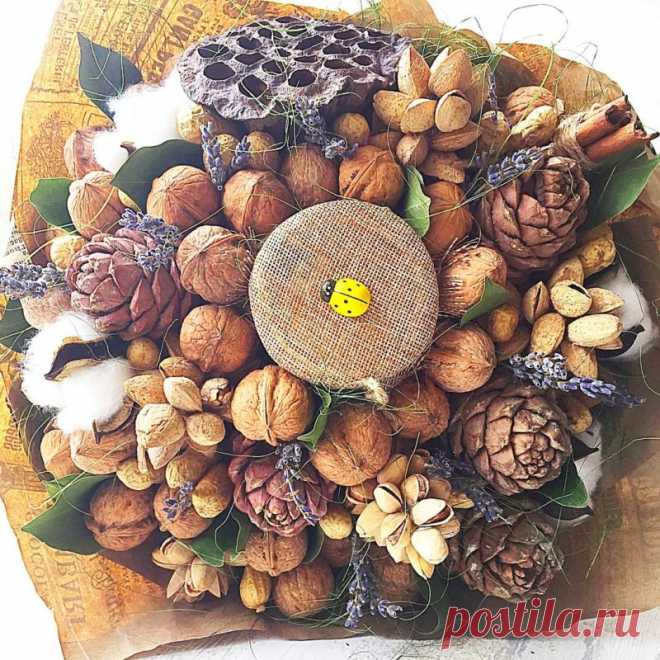 Букеты из орехов (79 фото) - пошаговые инструкции создания букетов для мужчин и женщин
