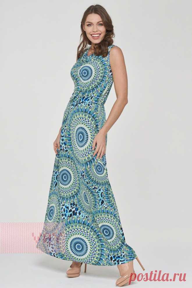 Летние платья от марки VAY. Женские летние платья VAY (артикул 191-3510), цветовое решение узор голубой. Ещё больше женских платьев марки ВЭЙ на оптовом сайте производителя VAY - Ньювэй.ру https://www.newvay.ru