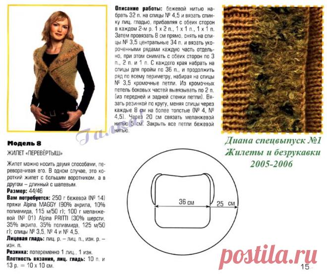 Как вязать спицами жилет-перевертыш - Жилеты-перевертыши. Вяжи быстро, носи, как хочешь!