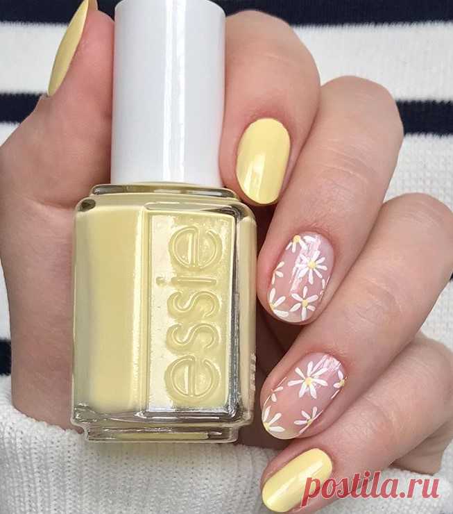 Желтые короткие ногти: 50 ярких и солнечных идей