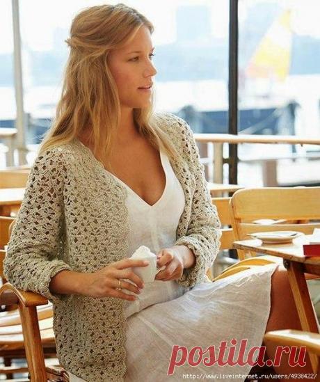 Летний ажурный кардиган. / Вязание как искусство!