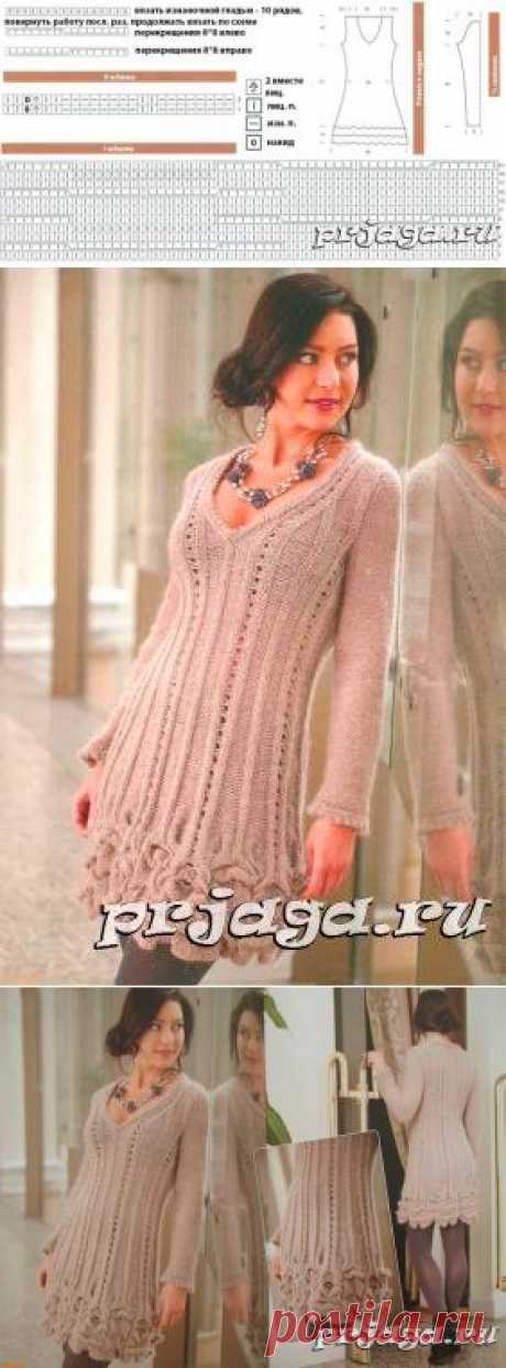 Платье спицами из Ангоры