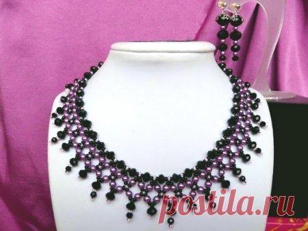 Схема плетения из бисера ожерелья 